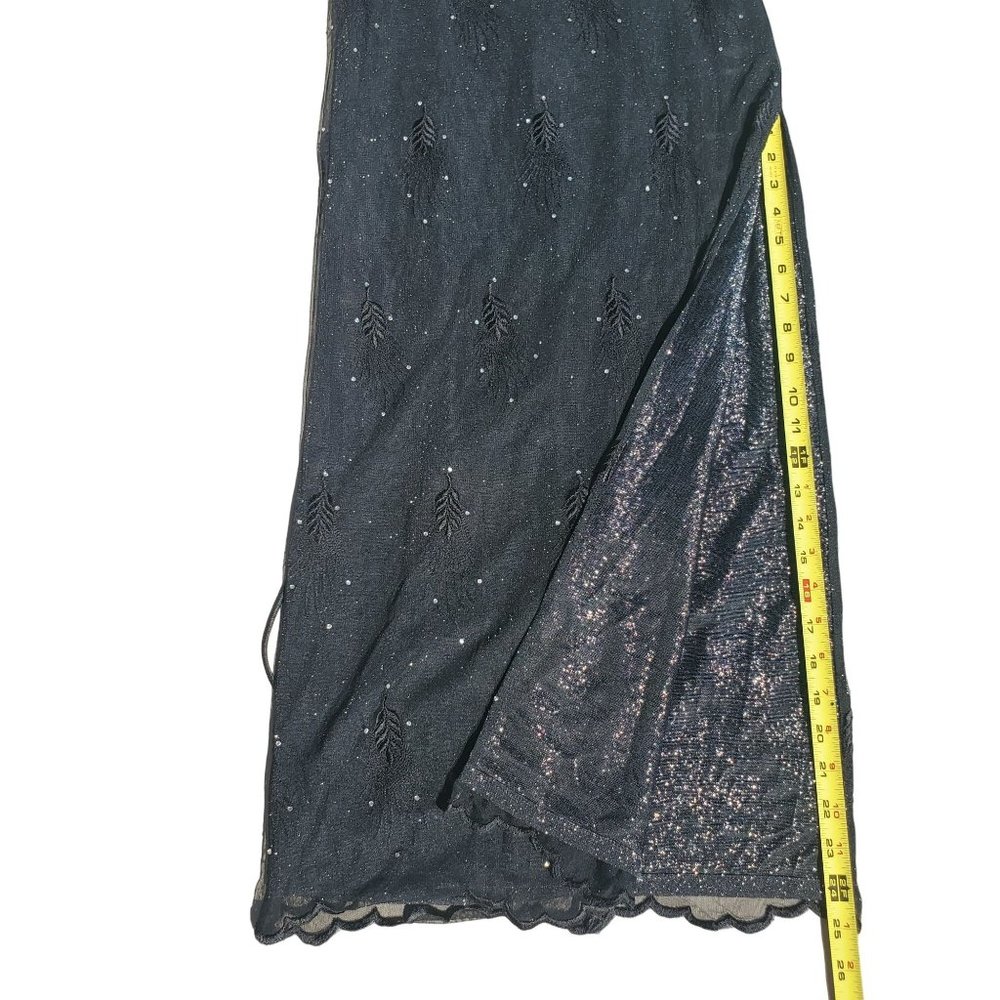 90s/Y2K Vintage Black Lace Up Back Maxi Dress - Picture 10 of 13